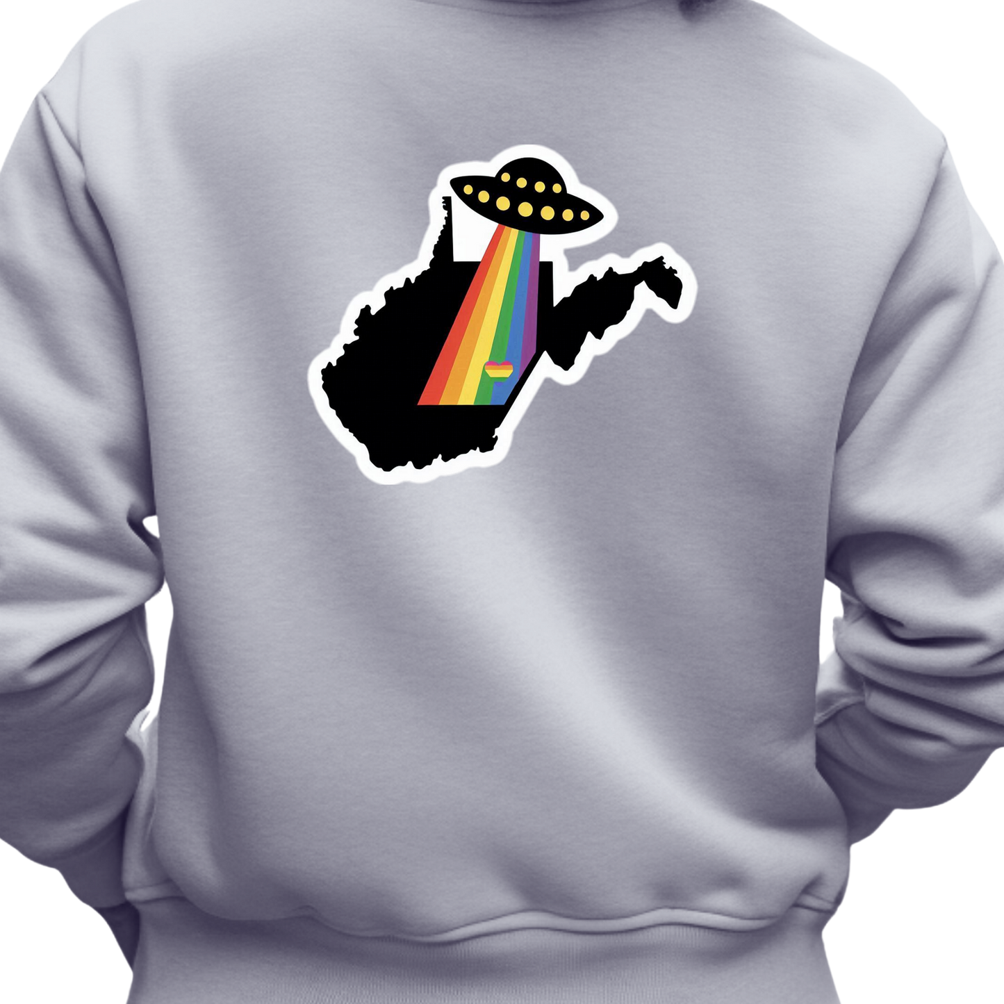West Virginia PRIDE Sweatshirt On The Back