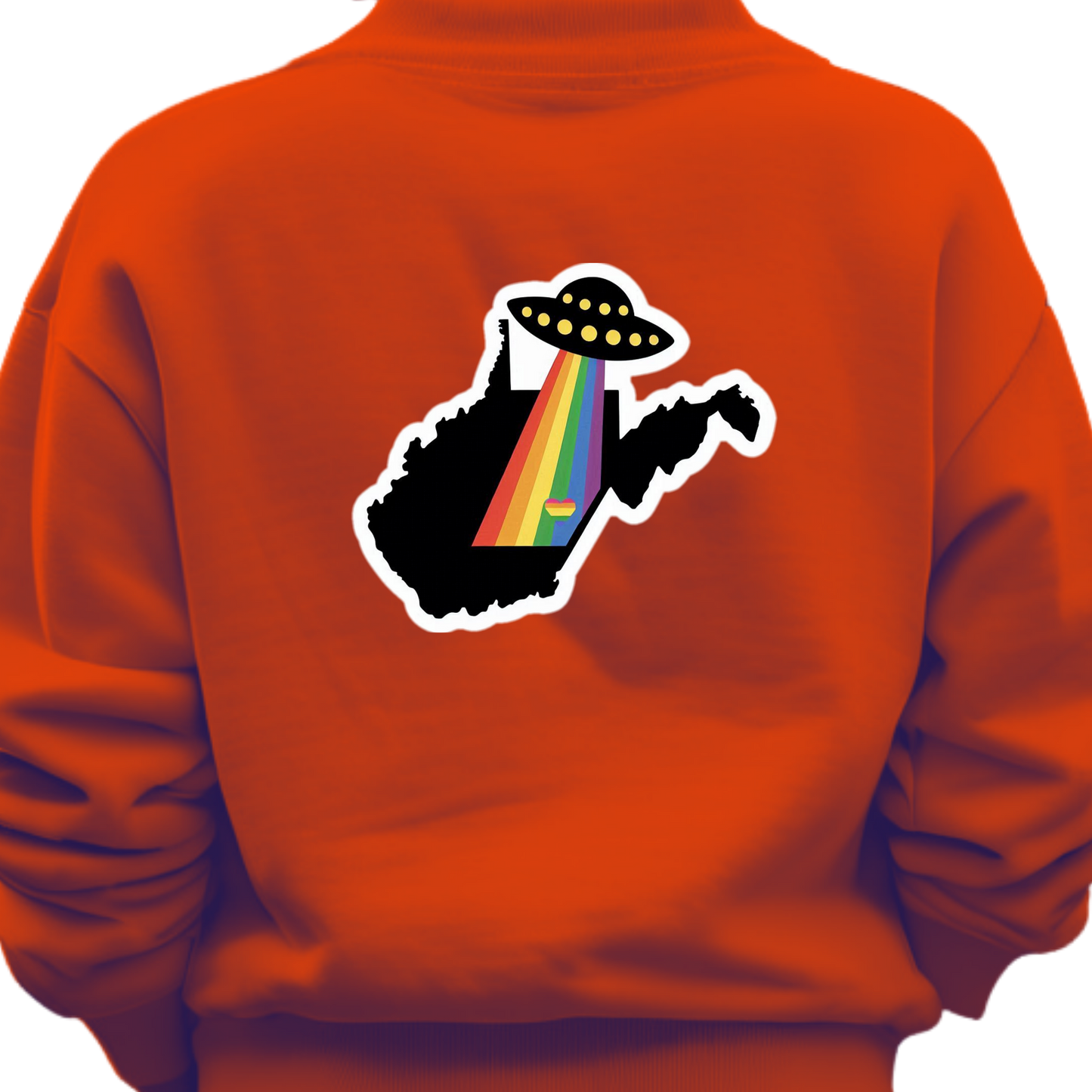 West Virginia PRIDE Sweatshirt On The Back