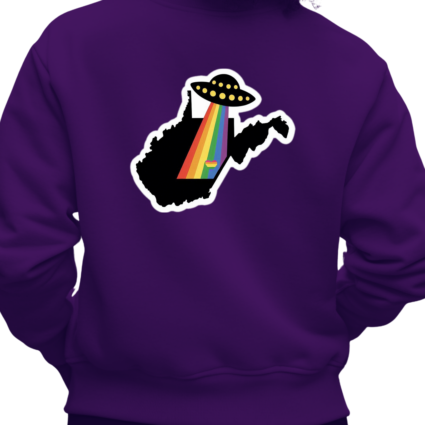 West Virginia PRIDE Sweatshirt On The Back
