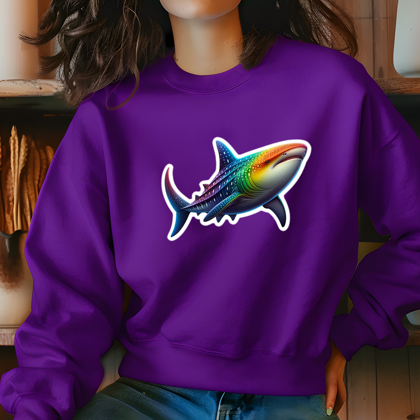 Rainbow Whale Shark Sweatshirt