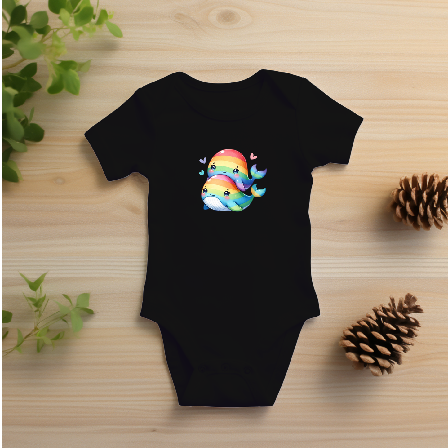 Onesie - Playful Rainbow Whales