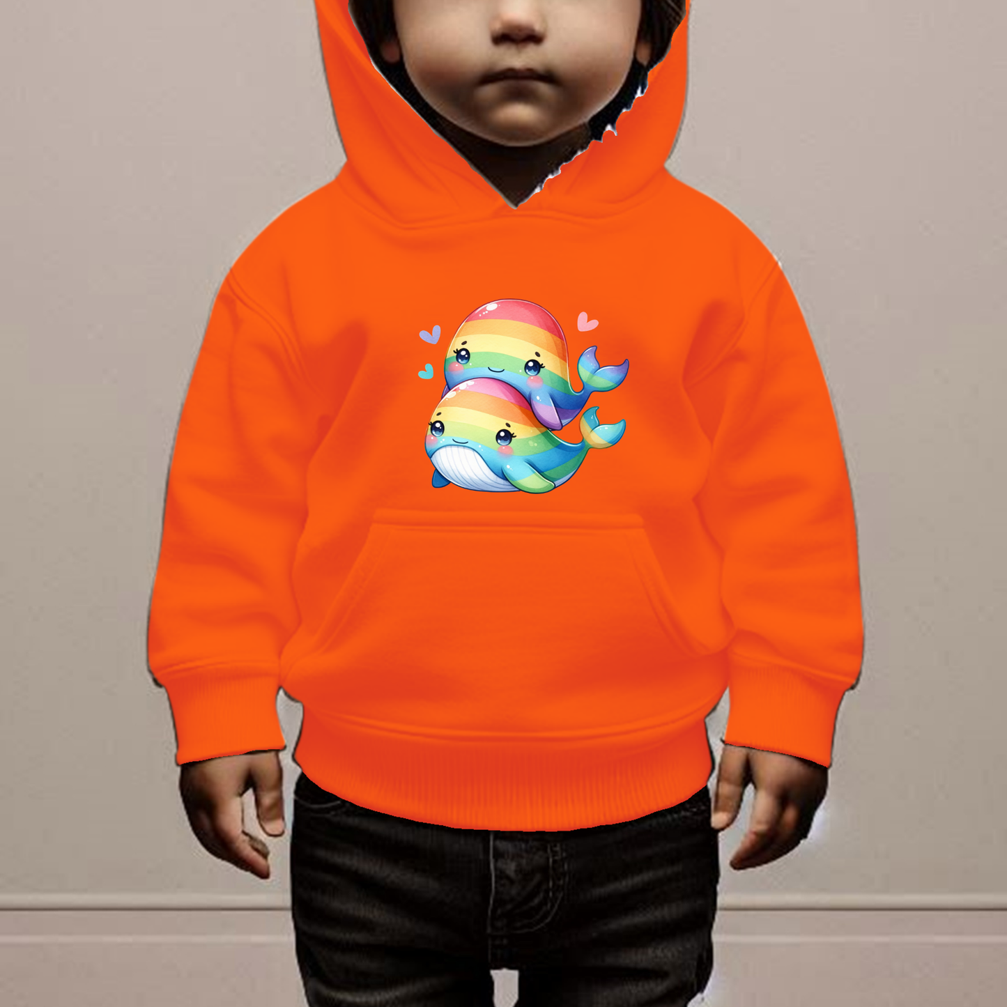 Rainbow Whales Toddler Hoodie