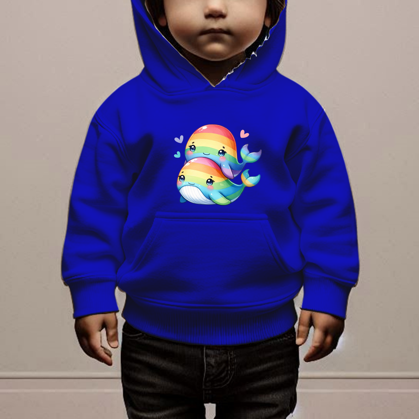 Rainbow Whales Toddler Hoodie