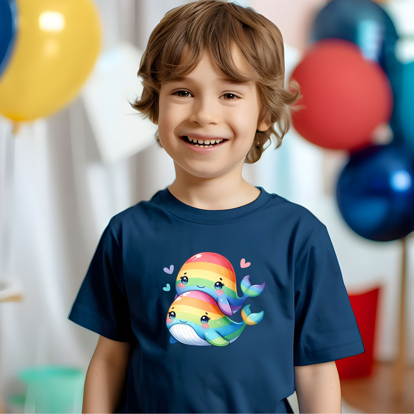 Toddler T-shirt - Rainbow Whales