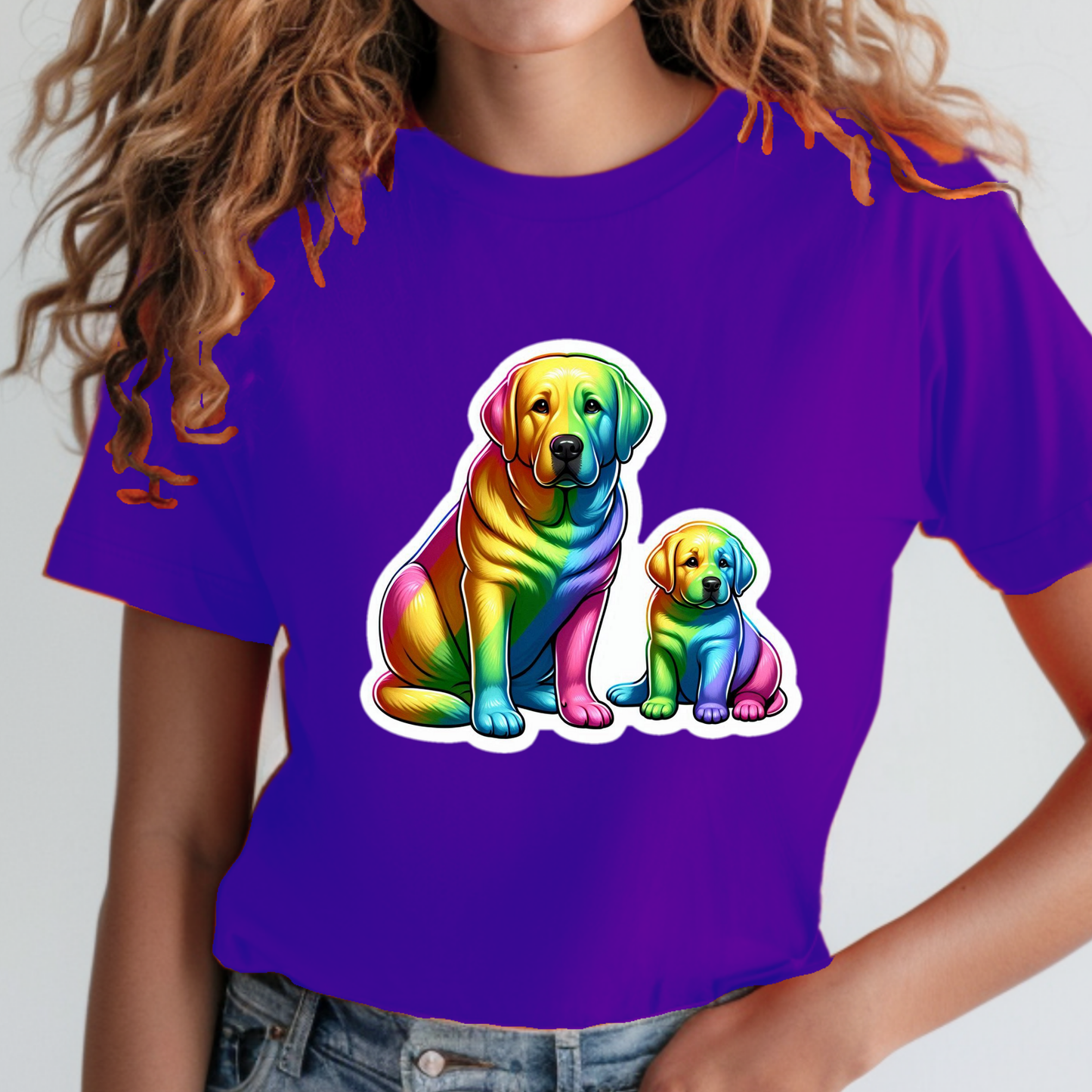Rainbow Animals T-Shirt Collection: Yellow Labradors
