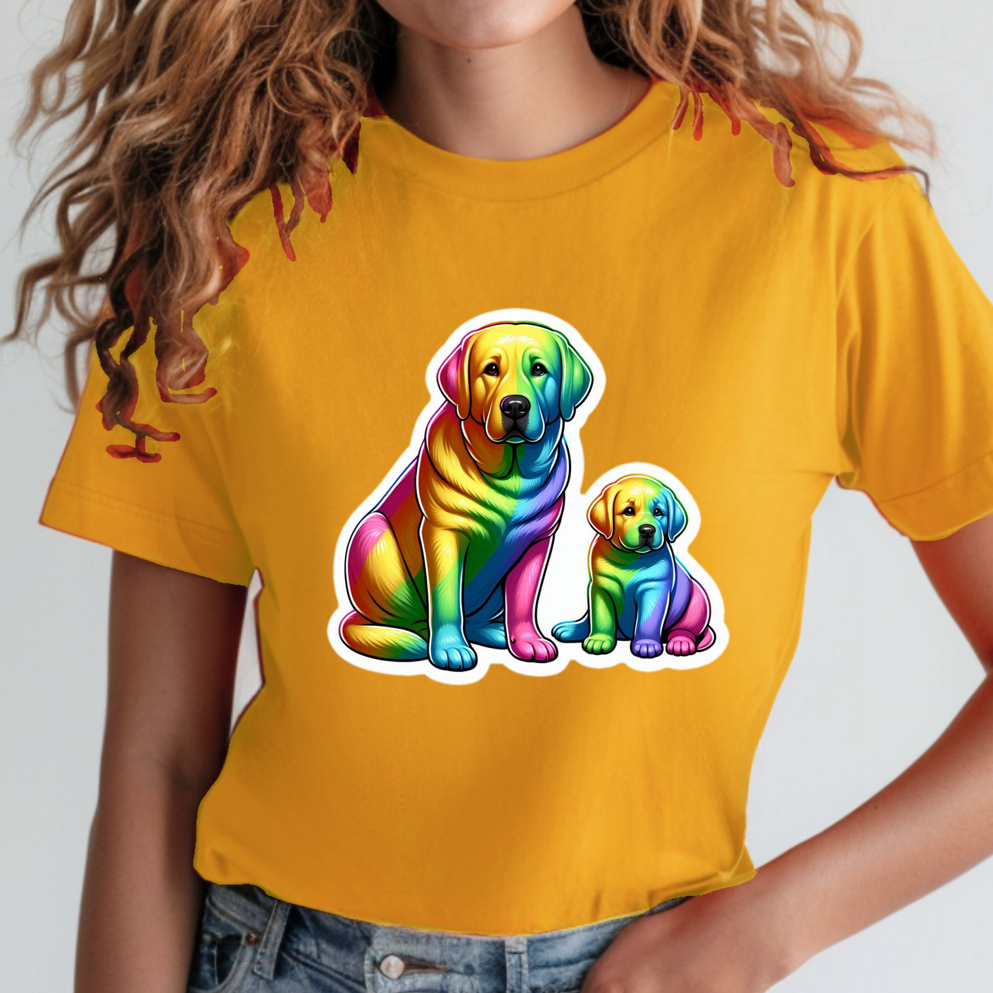 Rainbow Animals T-Shirt Collection: Yellow Labradors