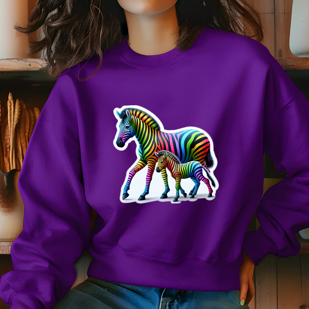 Rainbow Zebra Sweatshirt