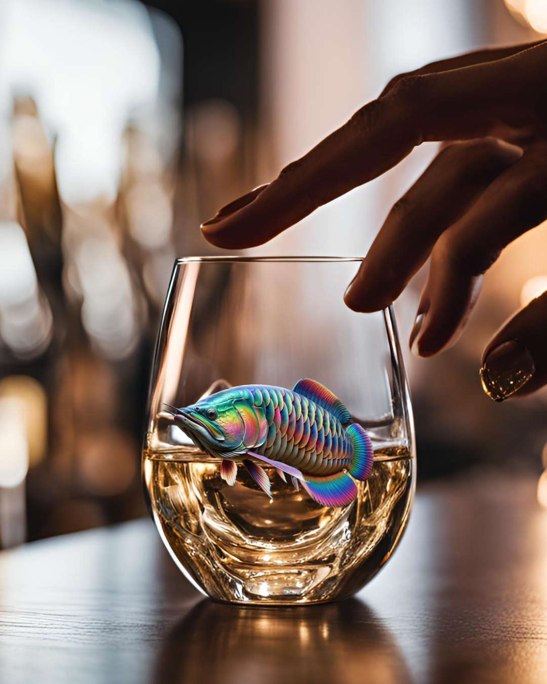 Rainbow Arowana Whiskey Glass