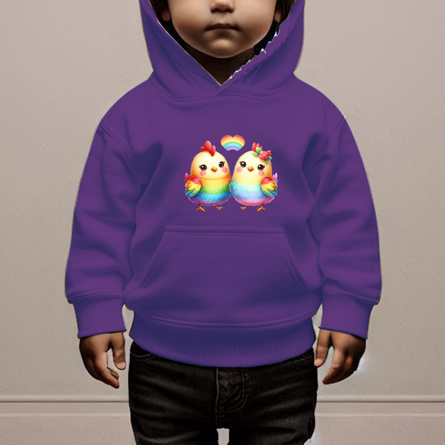 Rainbow Chicks Toddler Hoodie
