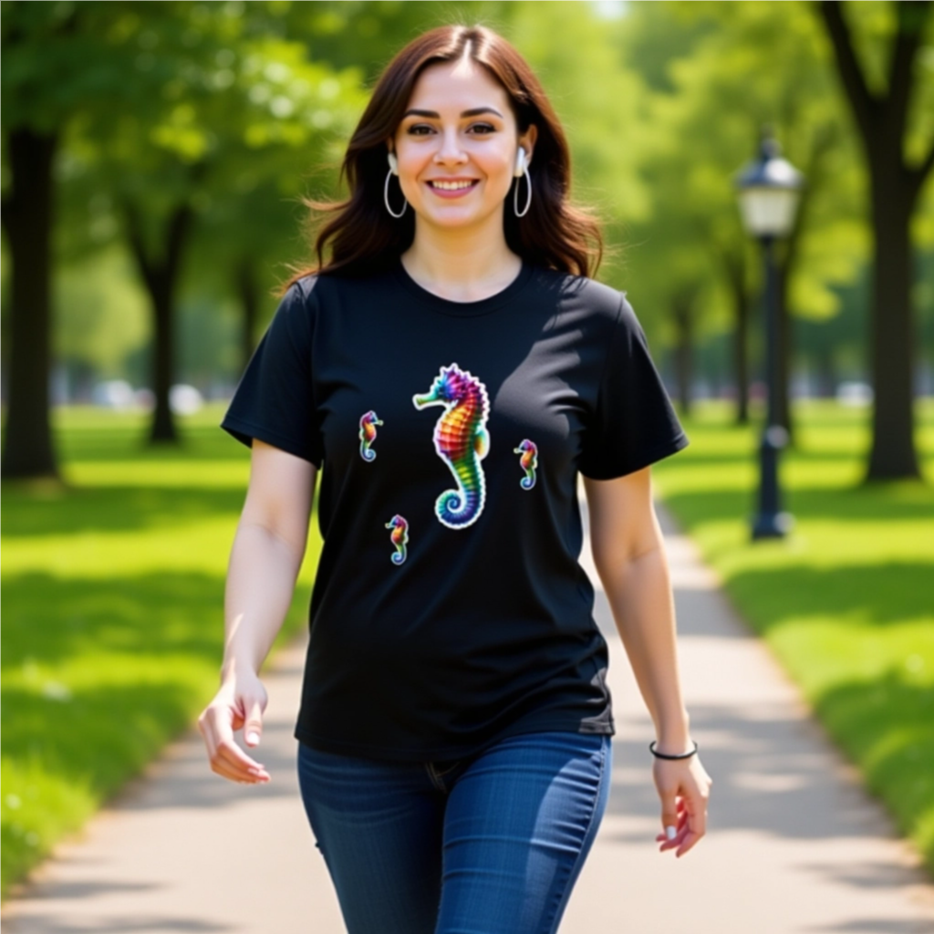 Rainbow Animals T-Shirt Collection: Seahorse