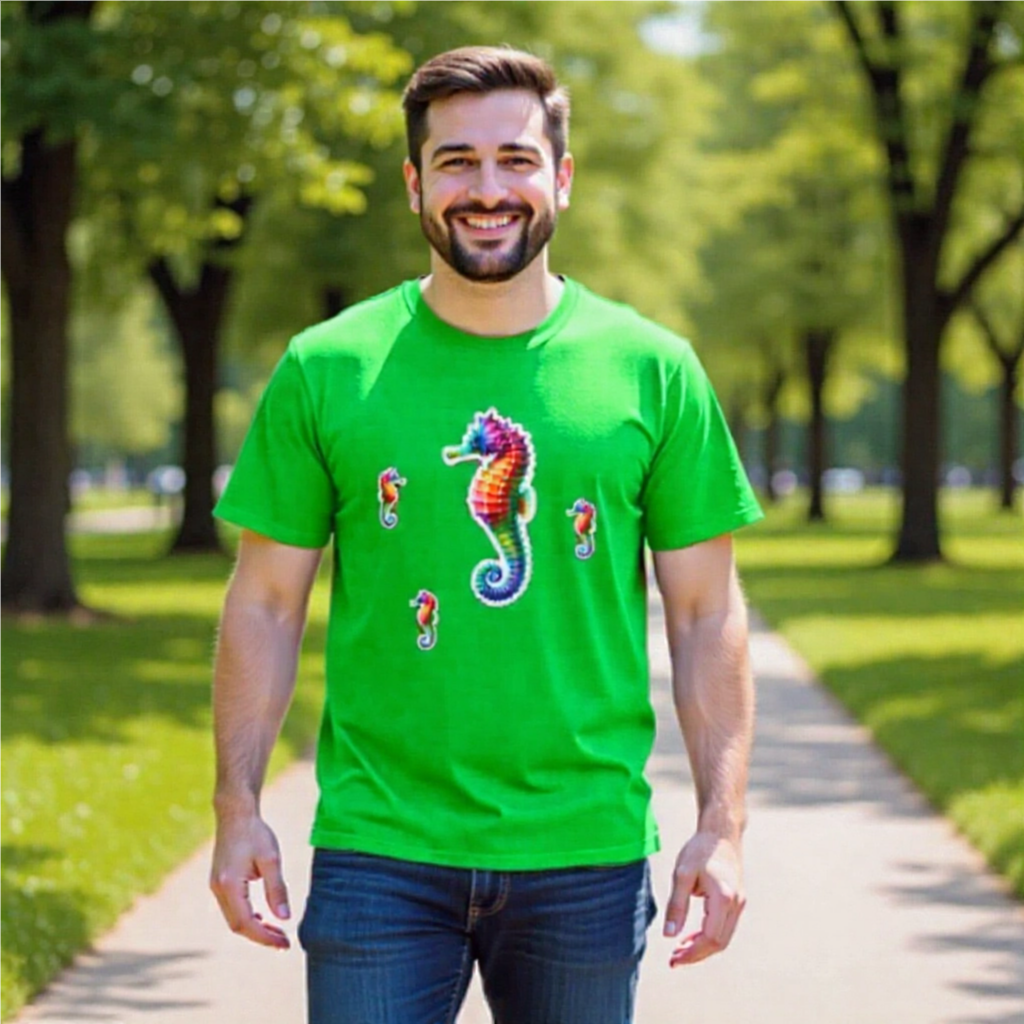 Rainbow Animals T-Shirt Collection: Seahorse