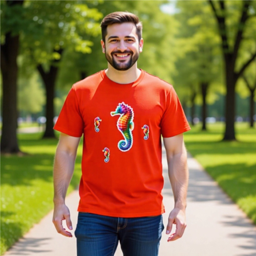 Rainbow Animals T-Shirt Collection: Seahorse