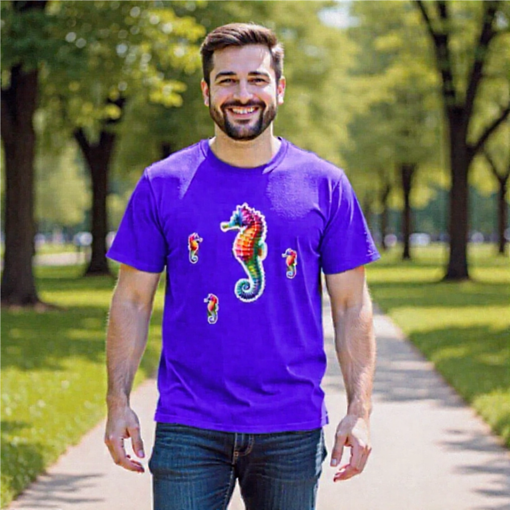 Rainbow Animals T-Shirt Collection: Seahorse