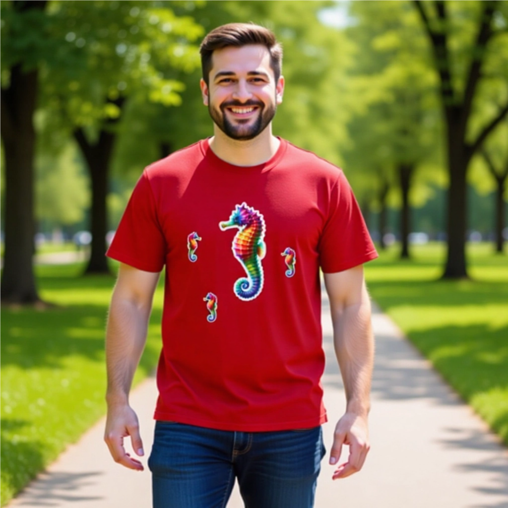 Rainbow Animals T-Shirt Collection: Seahorse