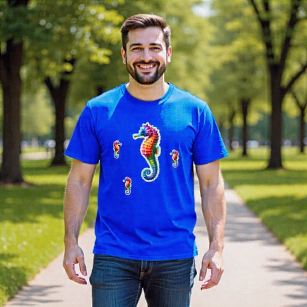 Rainbow Animals T-Shirt Collection: Seahorse