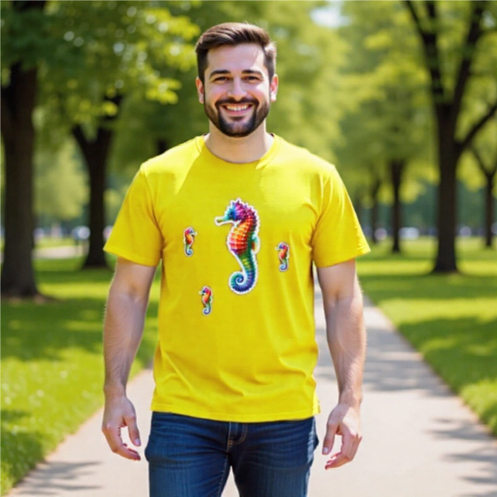 Rainbow Animals T-Shirt Collection: Seahorse