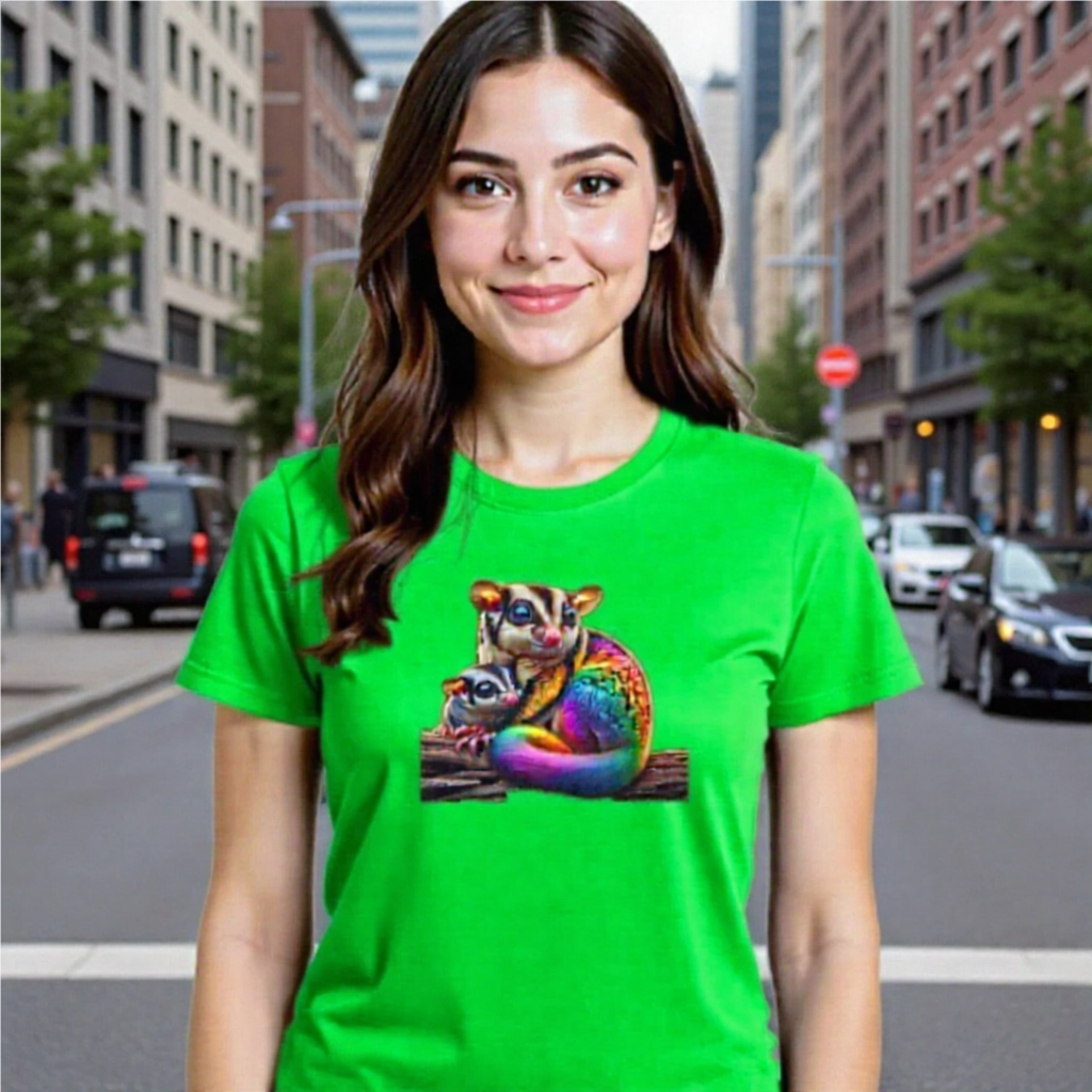 Rainbow Animals T-Shirt Collection: Sugar Gliders