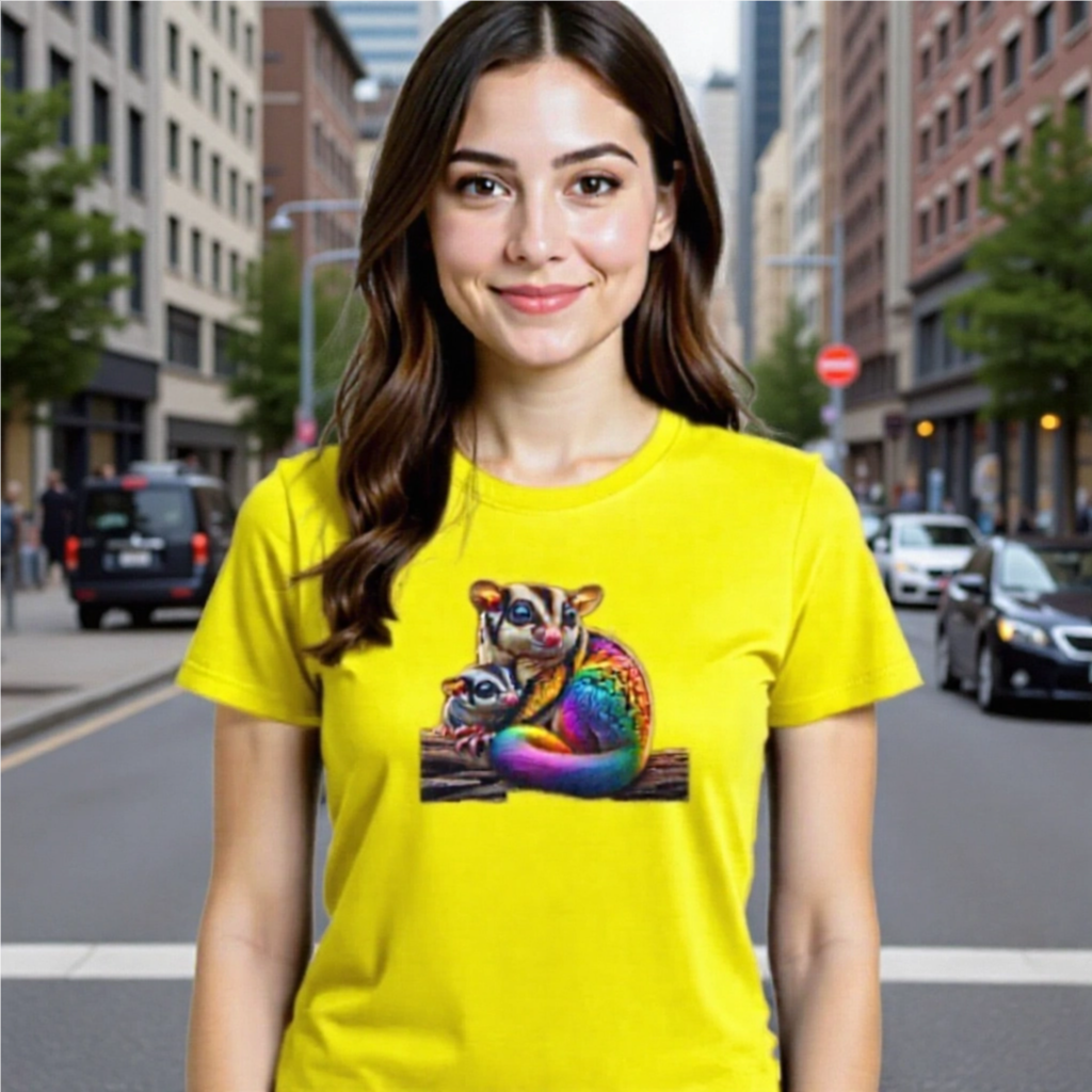 Rainbow Animals T-Shirt Collection: Sugar Gliders