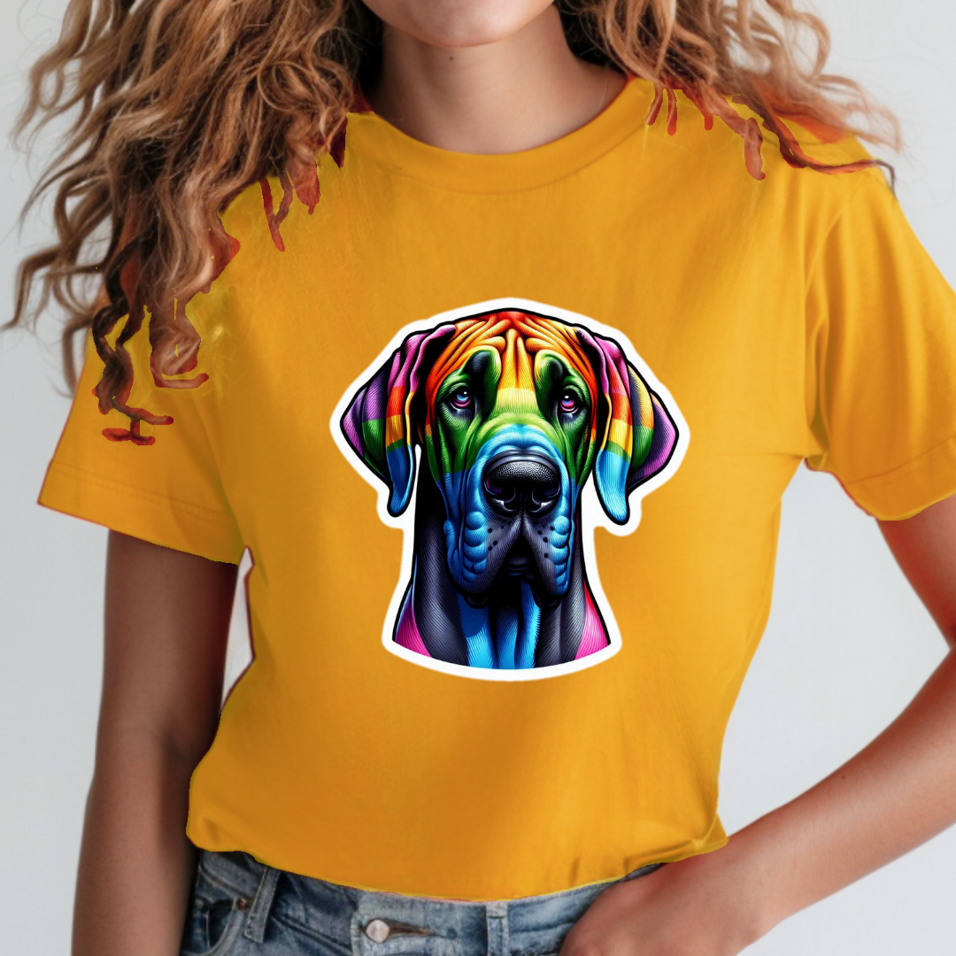 Rainbow Great Dane Unisex Soft T-Shirt