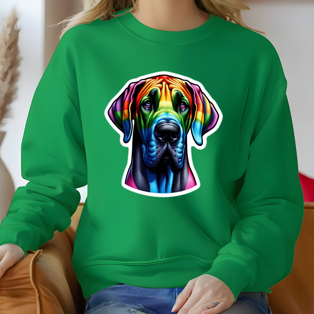 Rainbow Great Dane Crewneck Sweatshirt