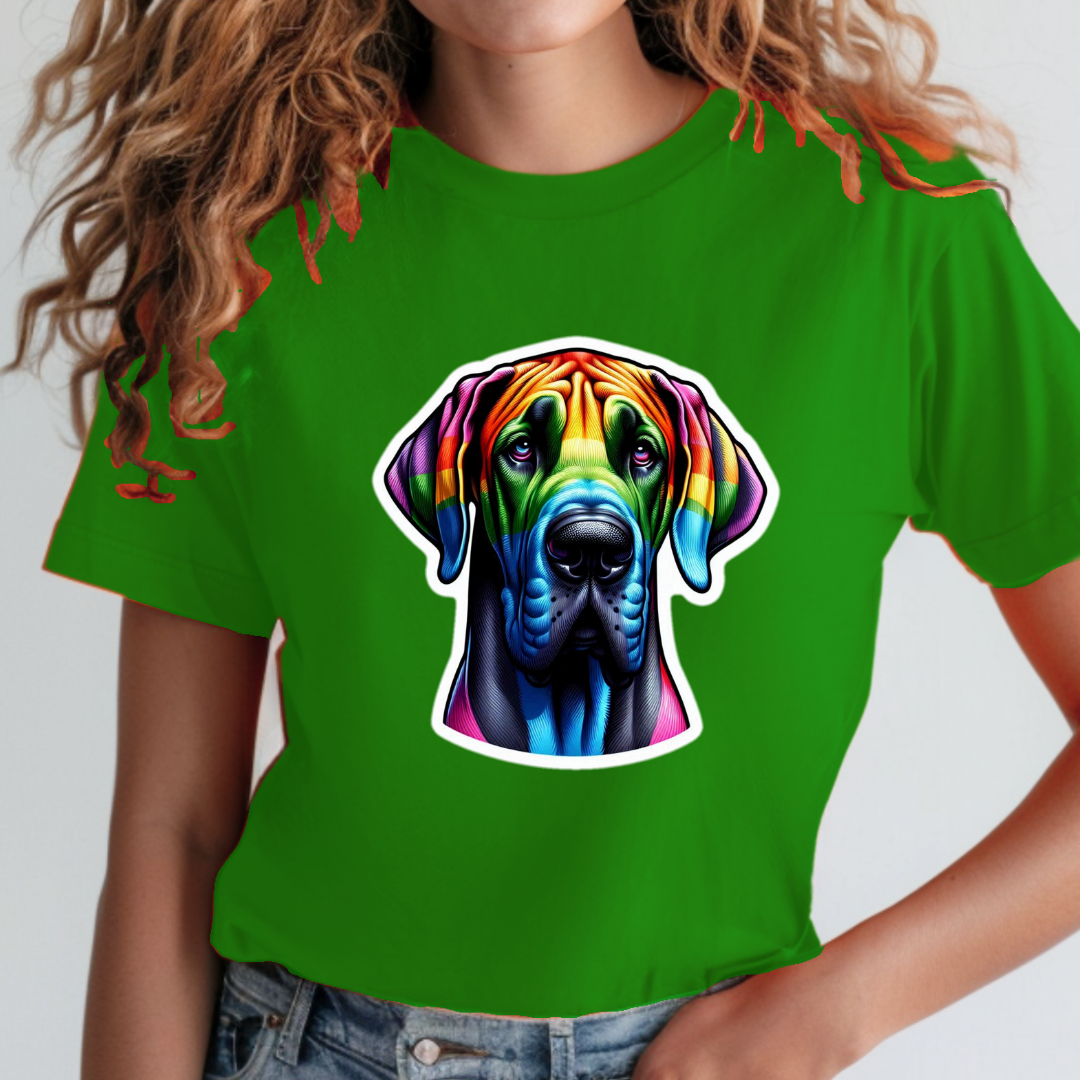 Rainbow Great Dane Unisex Soft T-Shirt