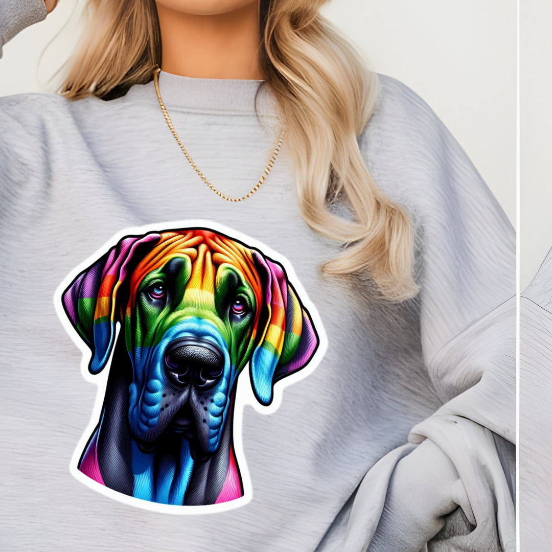Rainbow Great Dane Crewneck Sweatshirt