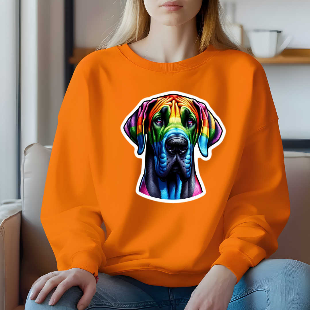 Rainbow Great Dane Crewneck Sweatshirt