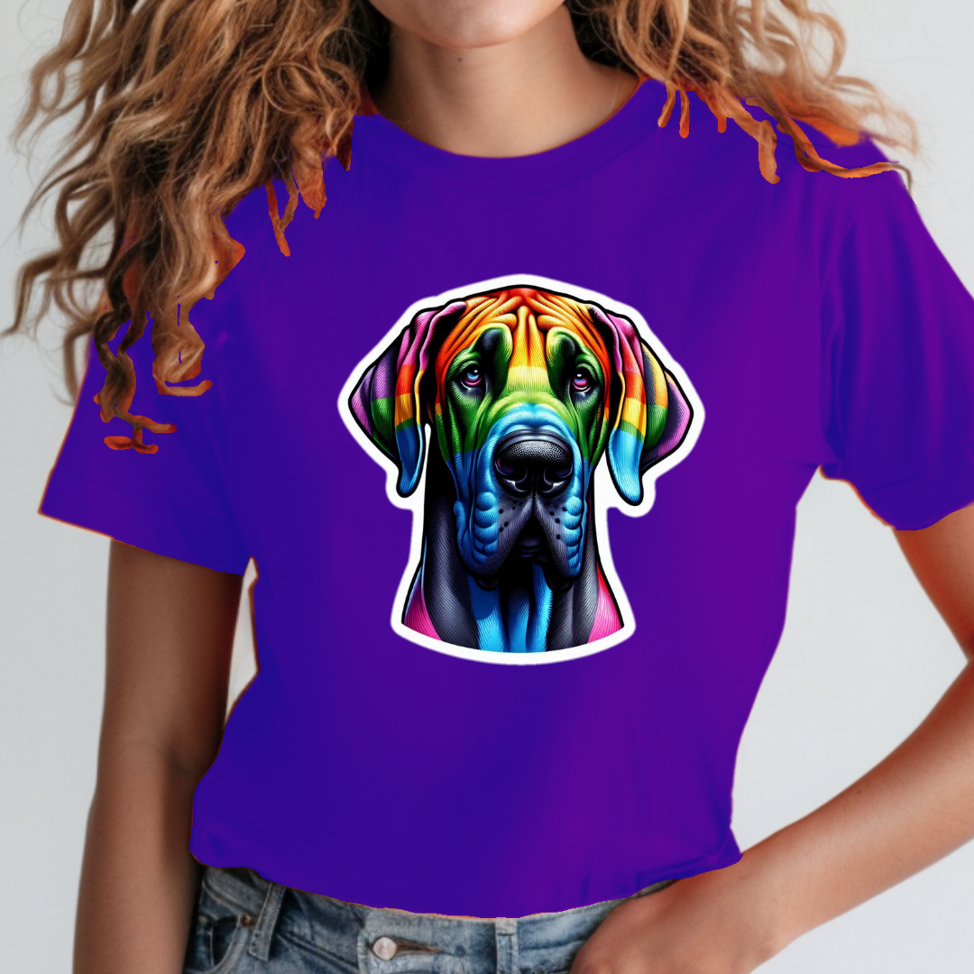 Rainbow Great Dane Unisex Soft T-Shirt