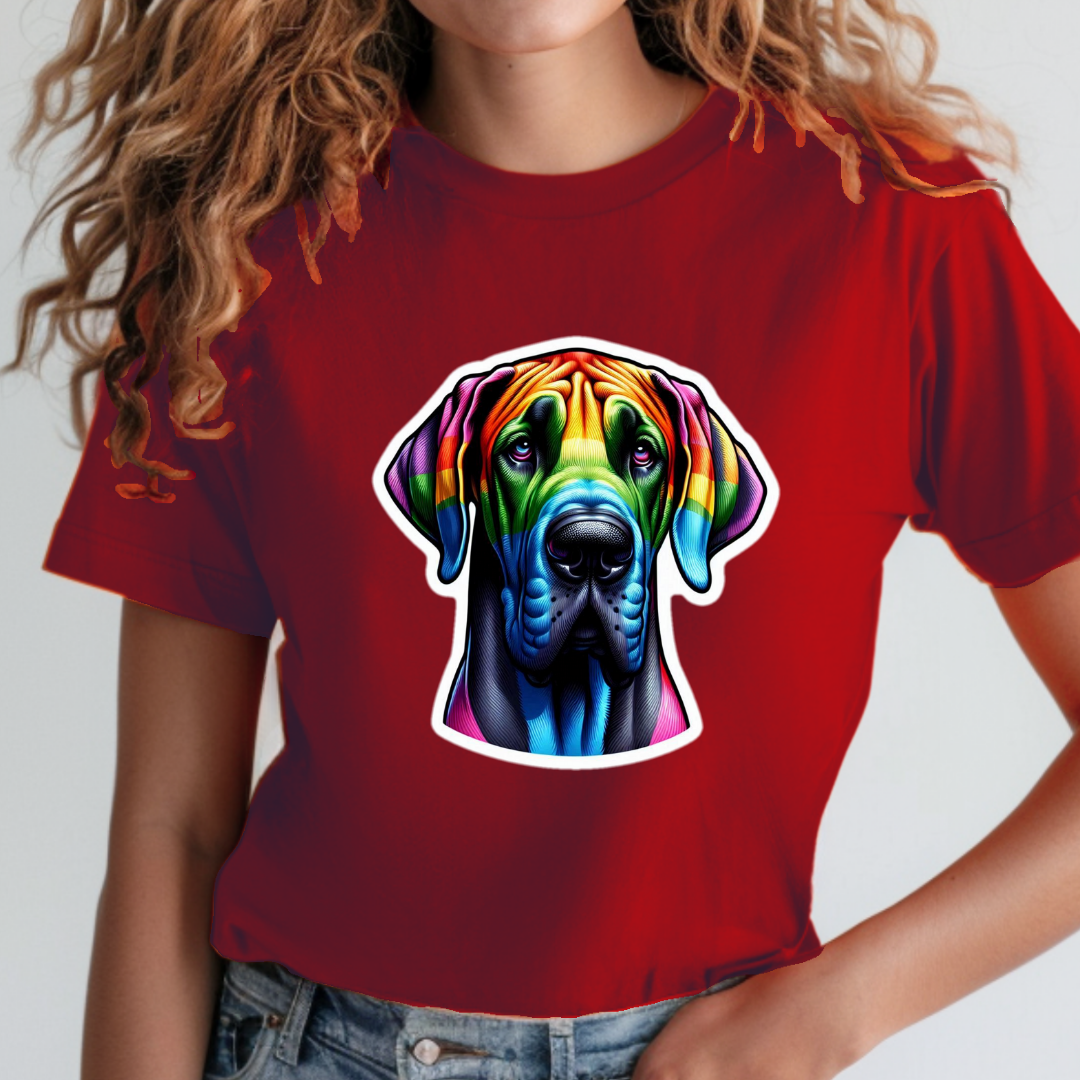 Rainbow Great Dane Unisex Soft T-Shirt