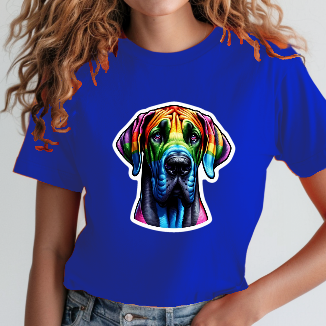 Rainbow Great Dane Unisex Soft T-Shirt