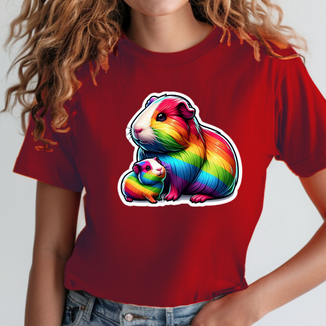 Rainbow Guinea Pigs Unisex Soft T-Shirt