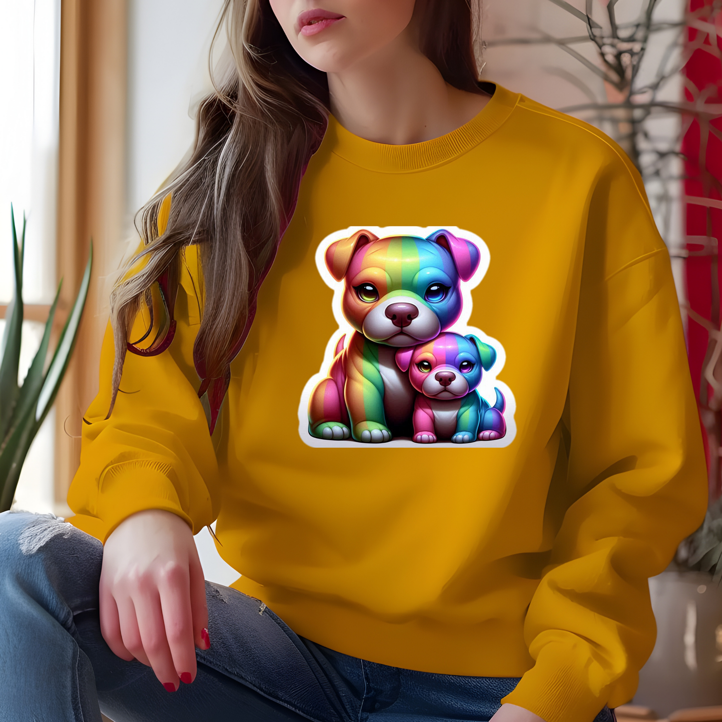 Rainbow American Staffordshire Terriers Sweatshirt