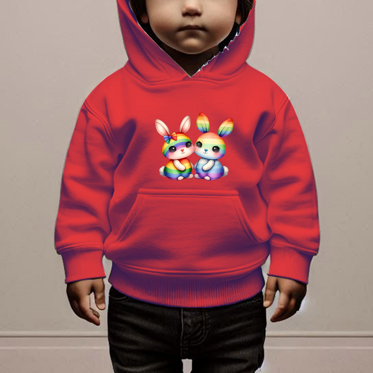 Rainbow Rabbits Toddler Hoodie