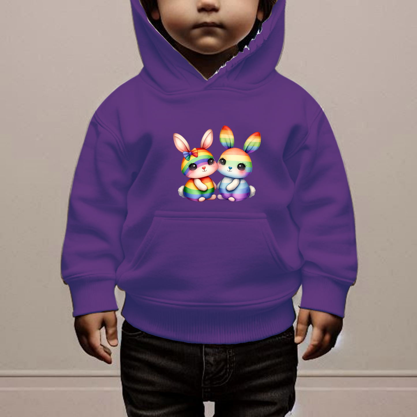 Rainbow Rabbits Toddler Hoodie