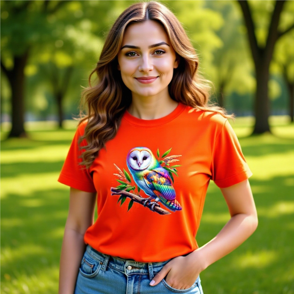 Barn Owl: Rainbow Animals T-Shirt Collection