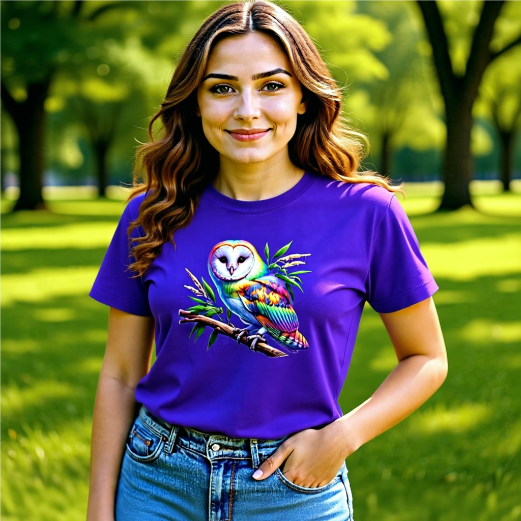Barn Owl: Rainbow Animals T-Shirt Collection