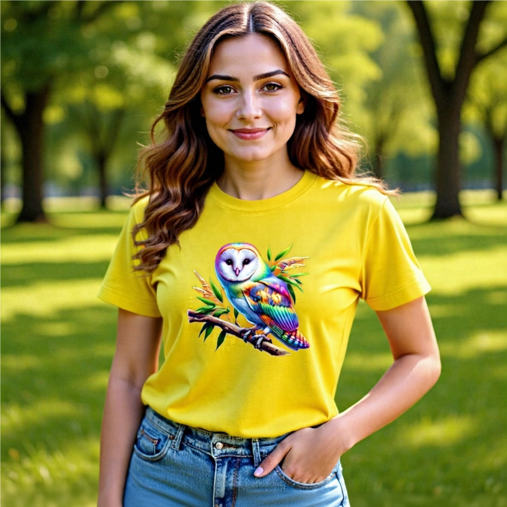 Barn Owl: Rainbow Animals T-Shirt Collection
