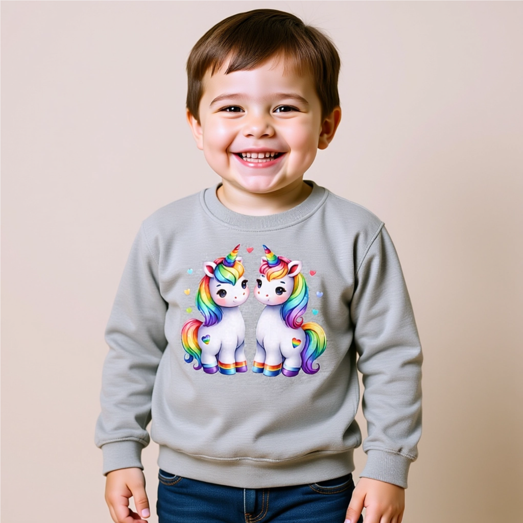 Kids' Sweatshirt - Rainbow Unicorns