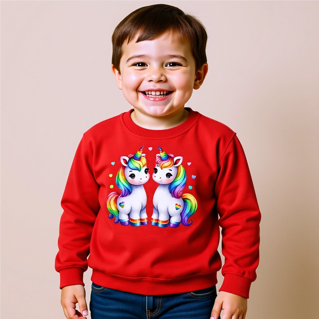 Kids' Sweatshirt - Rainbow Unicorns