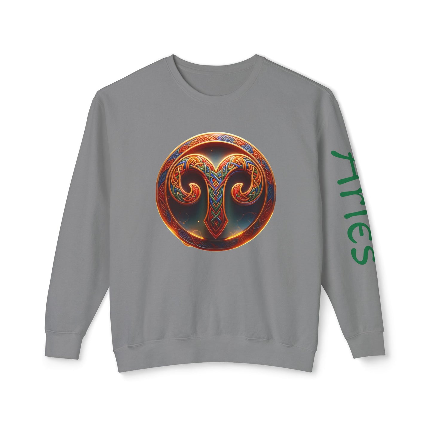 Crewneck Sweatshirt with Celtic Astrological Symbols-Aries
