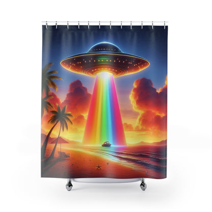 Aliens in Paradise Shower Curtain