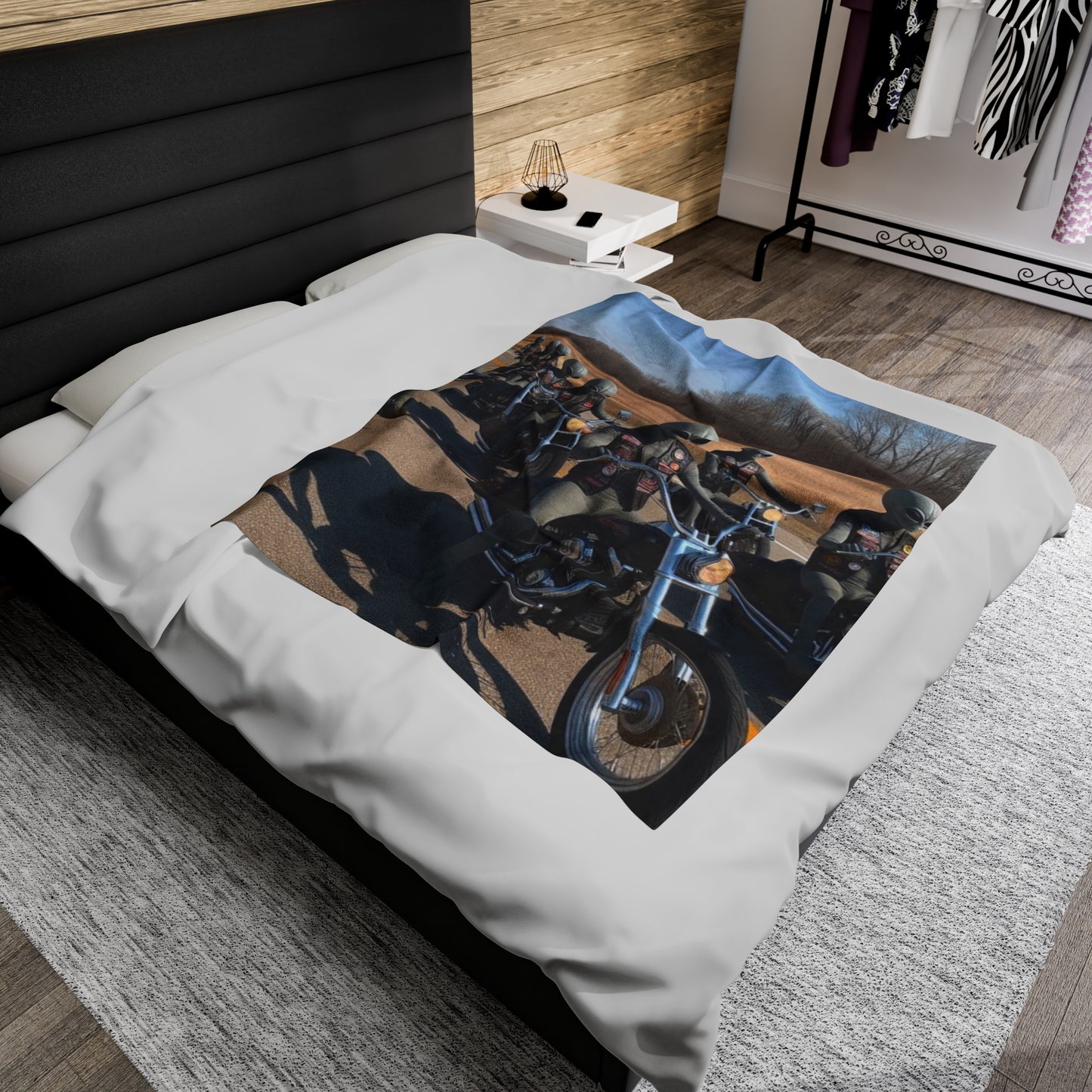 Alien Bikers Velveteen Plush Blanket