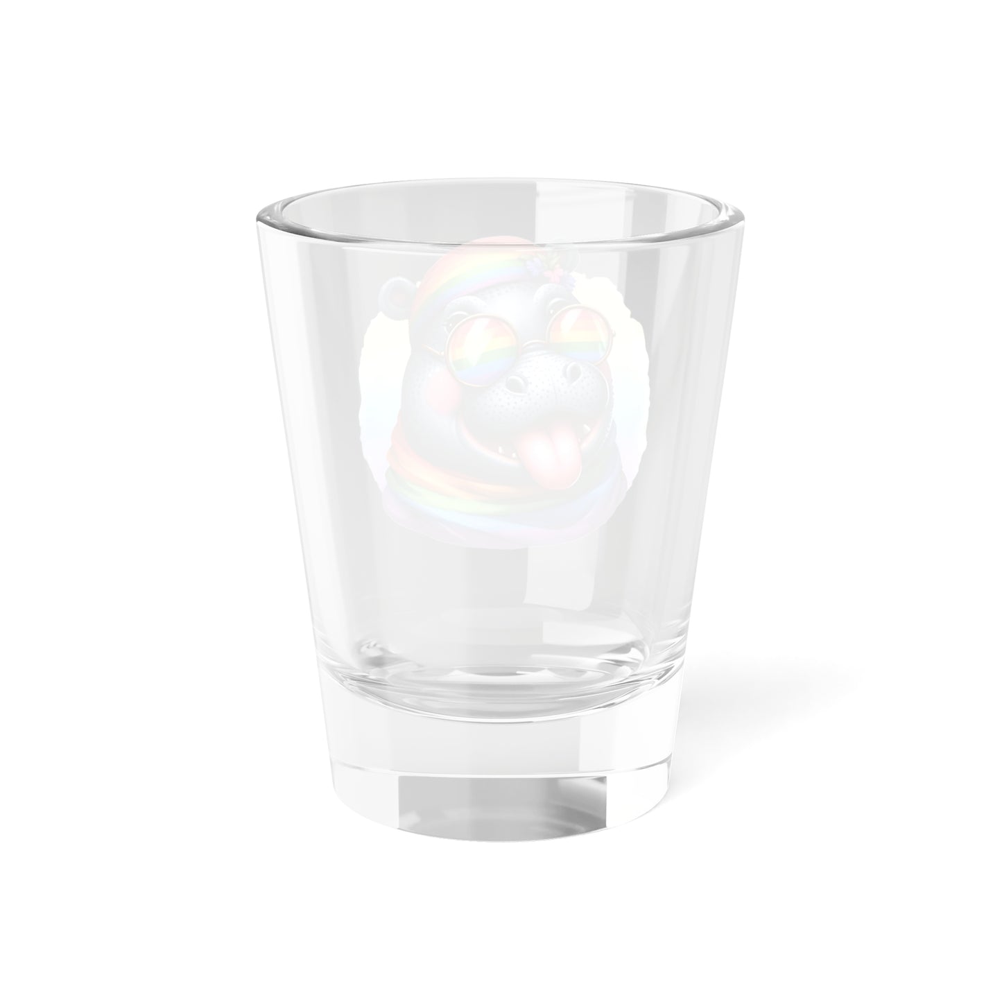 Happy Rainbow Hippo Shot Glass