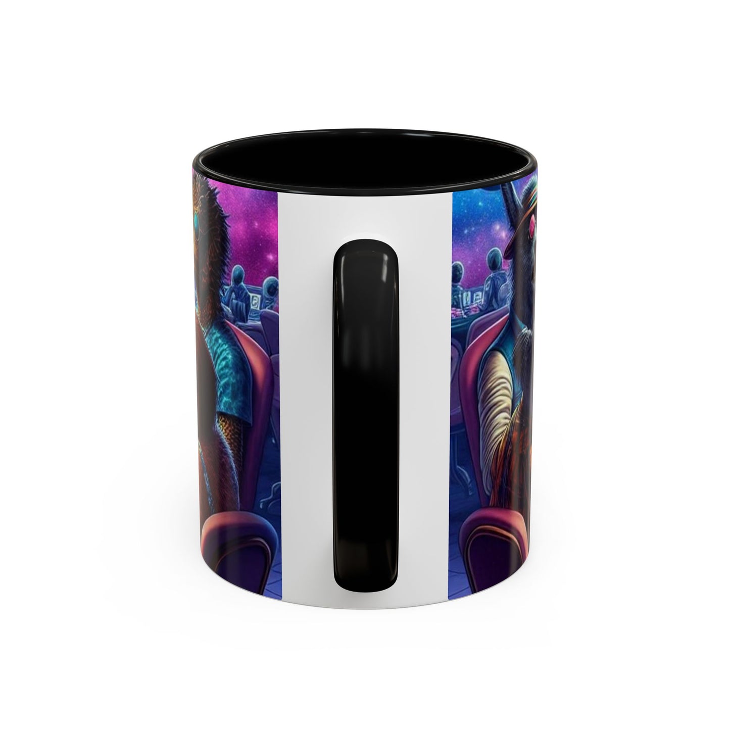 Aliens and Dogs Playing Poker Accent Coffee Mug