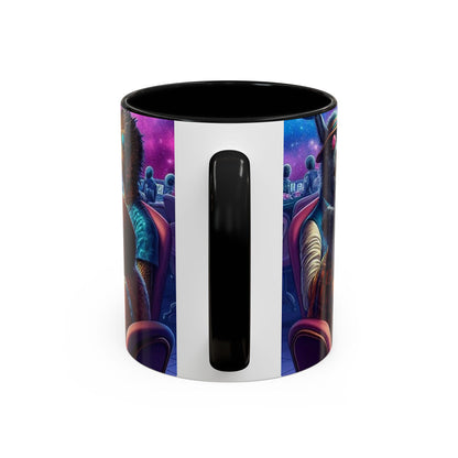 Aliens and Dogs Playing Poker Accent Coffee Mug