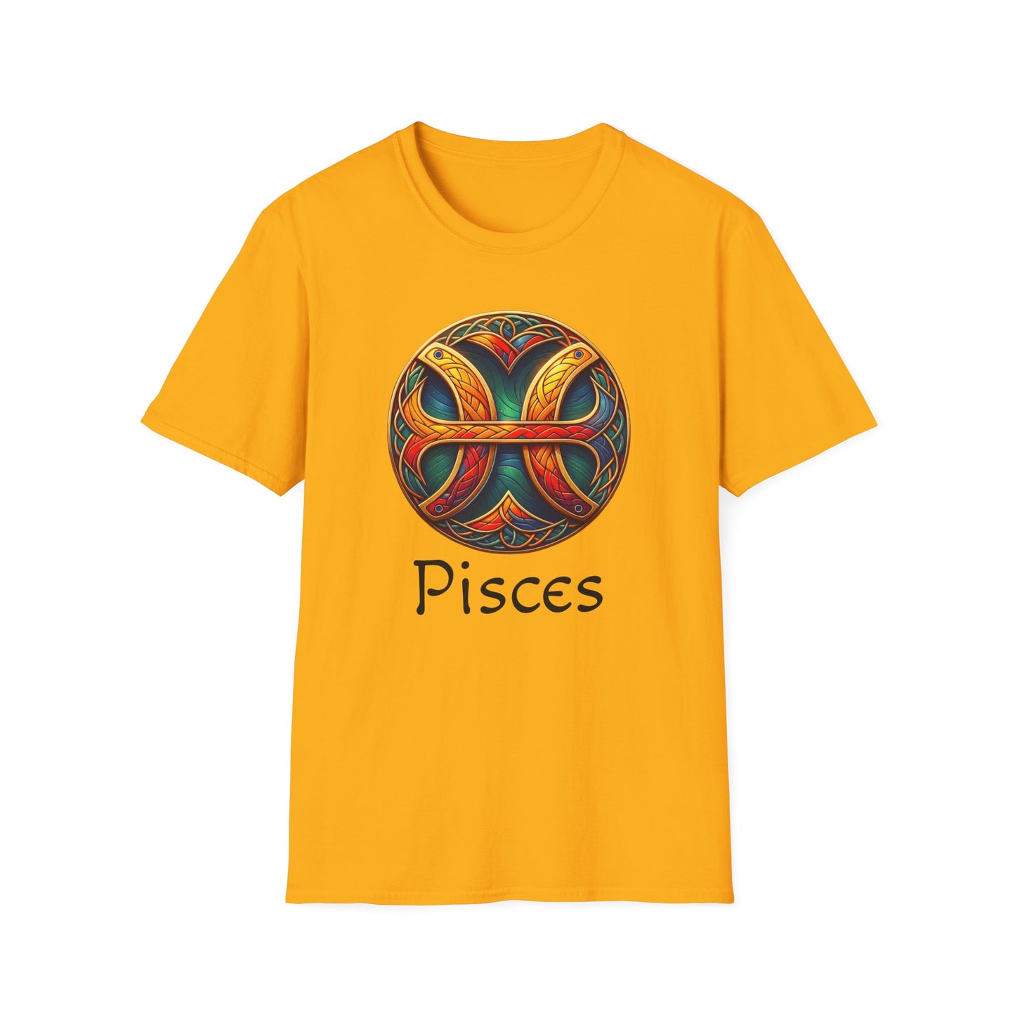 Celtic Design Astrological Symbol Unisex Soft style T-Shirt-Pisces