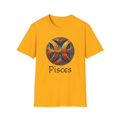 Celtic Design Astrological Symbol Unisex Soft style T-Shirt-Pisces