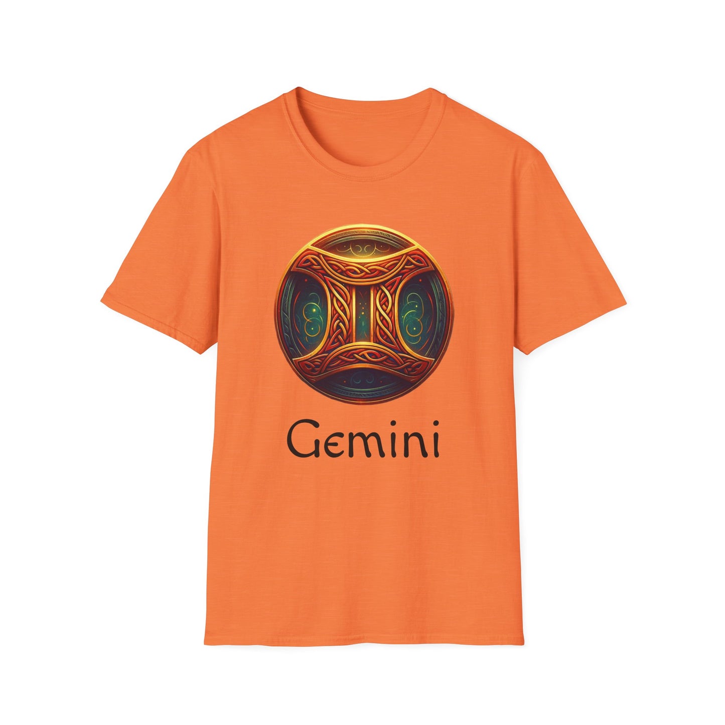 Celtic Design Astrological Symbol Unisex Soft style T-Shirt-Gemini