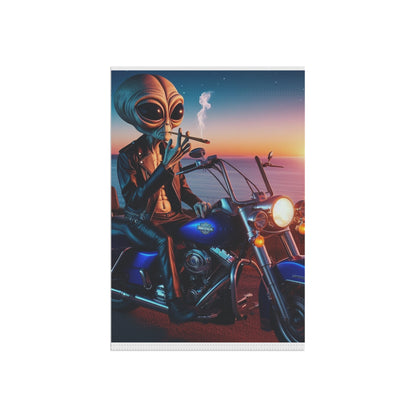 Alien Biker Garden & House Banner