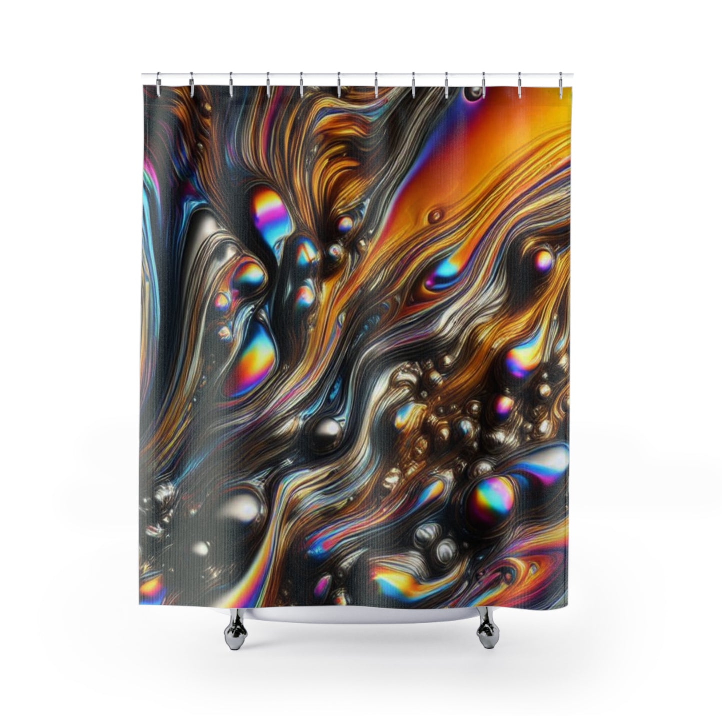 Molten Rainbow Steel Shower Curtain